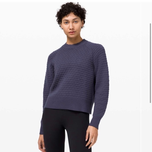 lululemon athletica Sweaters - Blue Women's Texture Play Crew  Sweater Lulu lemon size XS/S
